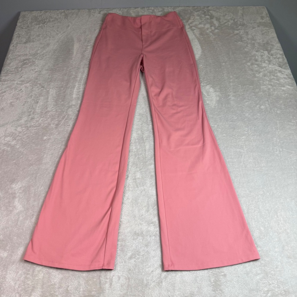 Halara Womens Pink High Waisted Flare Pants Small‎ Work Stretch Pull-On